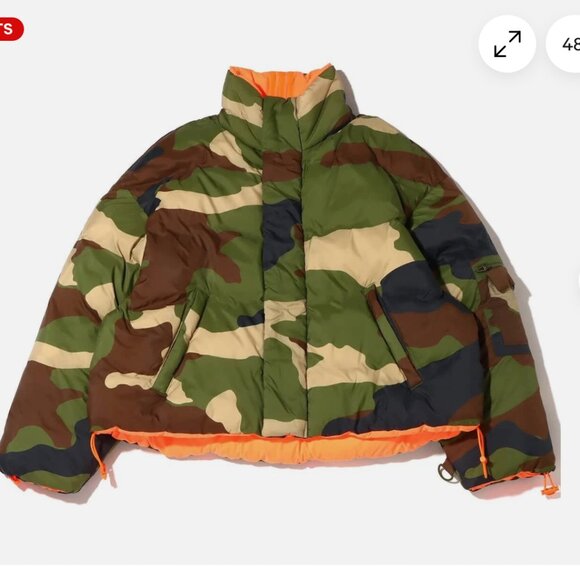 Ivy Park x Adidas Reversible Puffy Coat Parka Oversized Jacket / Size L - Picture 3 of 15